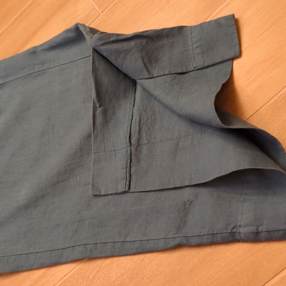 Athleta Playa Linen wide crop 3/4 pants Teal 4 - Picture 4 of 6